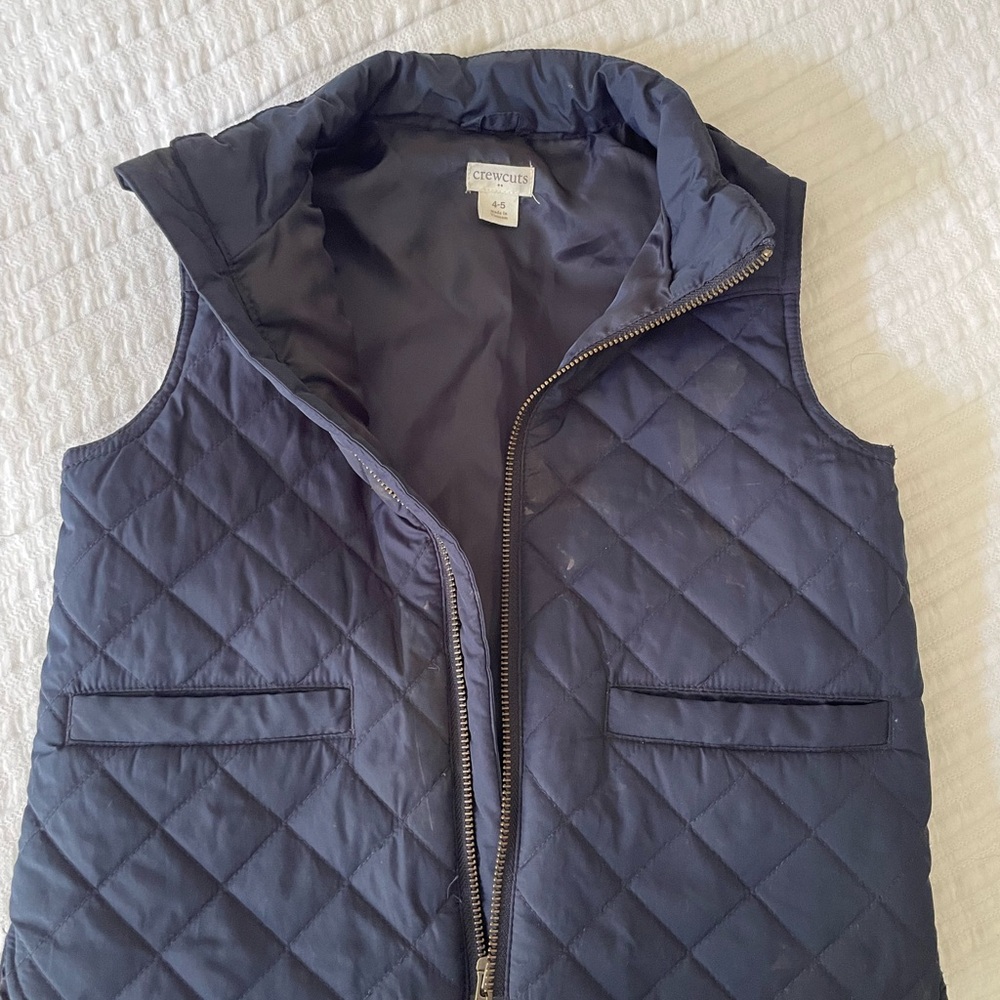 Boys JCrew 4/5 Navy Blue Vest